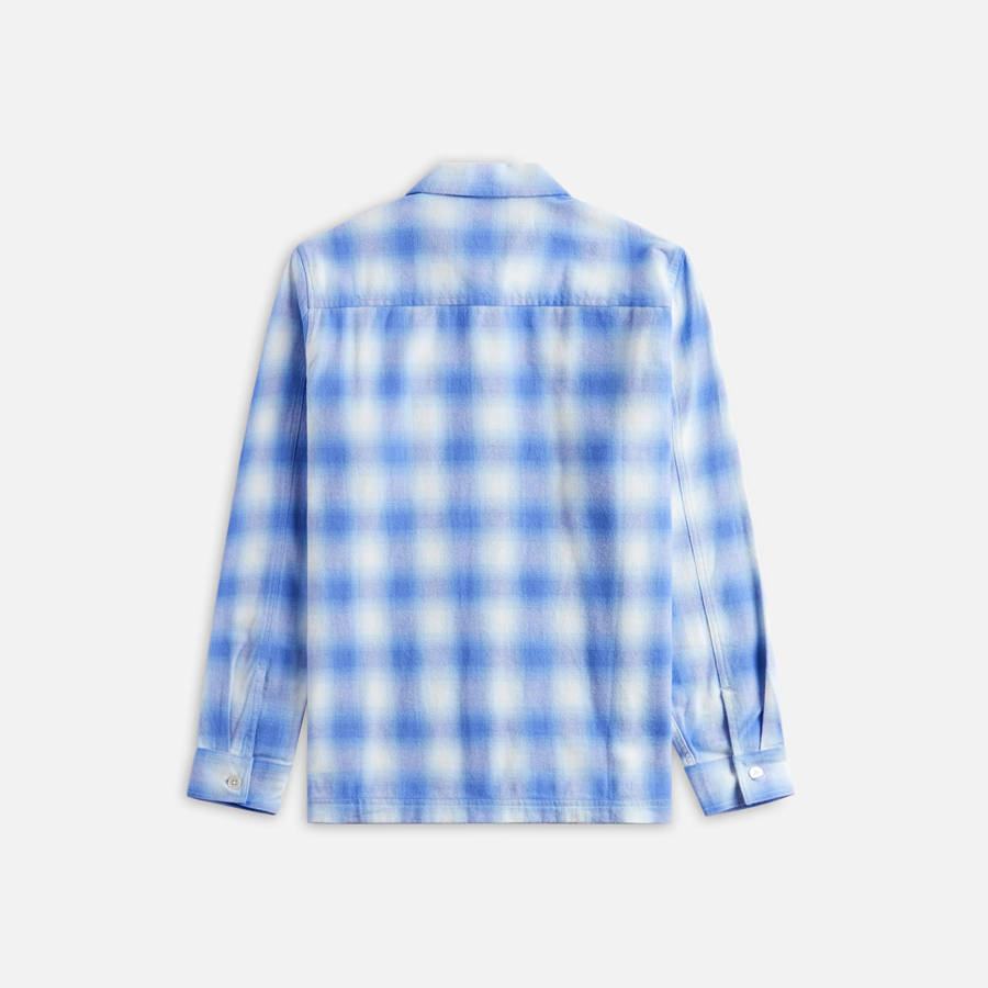 Light Blue Men Kith Tekla Plaid Long Sleeve Flannel Shirts | 2538-GSIBM