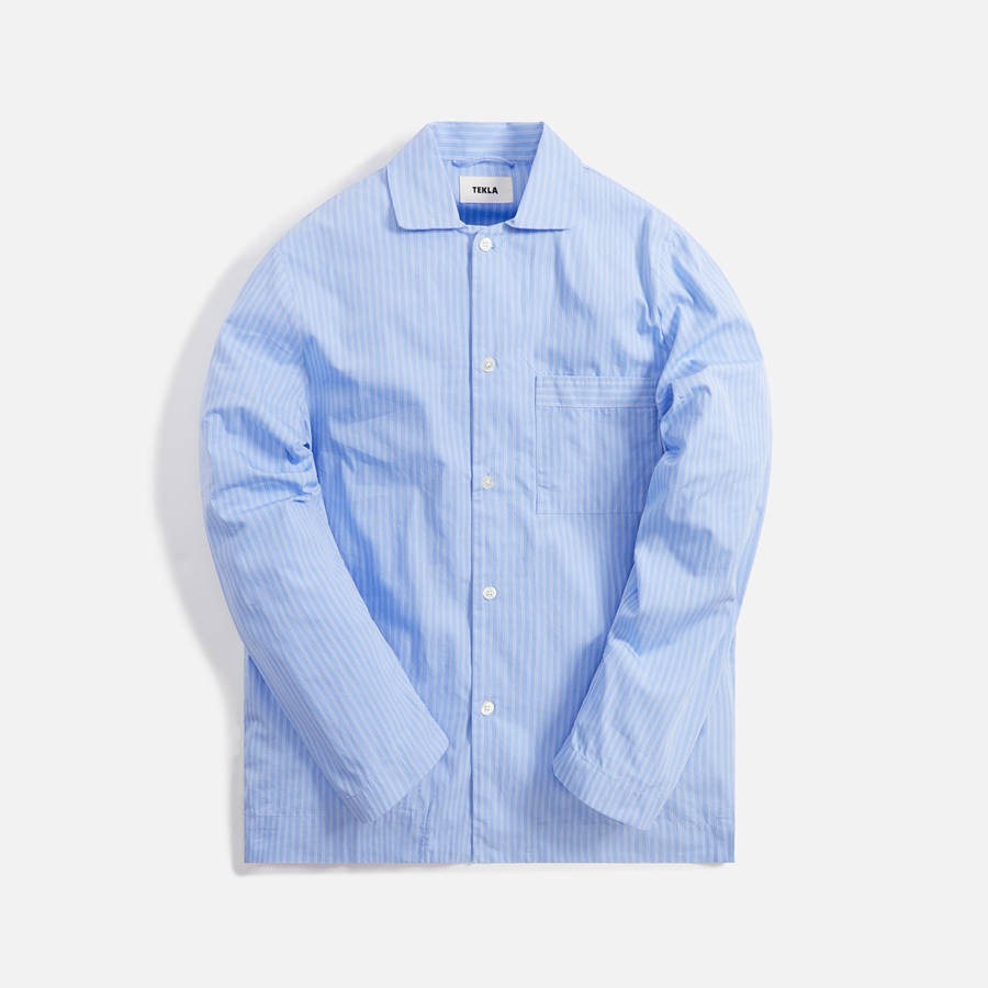 Light Blue Men Kith Tekla Poplin Long Sleeve Pajama Shirt Underwear | 5678-ZAQPE
