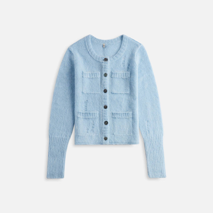Light Blue Women Kith R13 Elongated Shrunken Crewneck Cardigan Sweaters | 3217-KLQVM