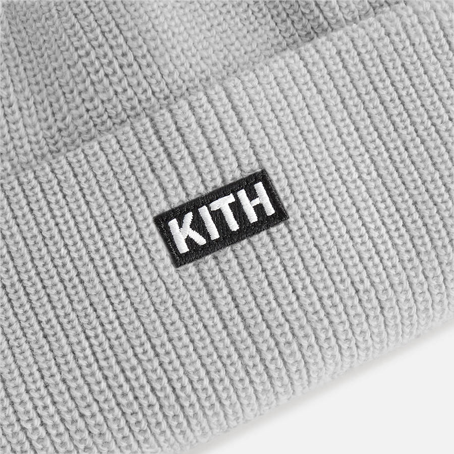 Light Grey Kids' Kith Classic Beanie Headwear | 0685-YALGJ