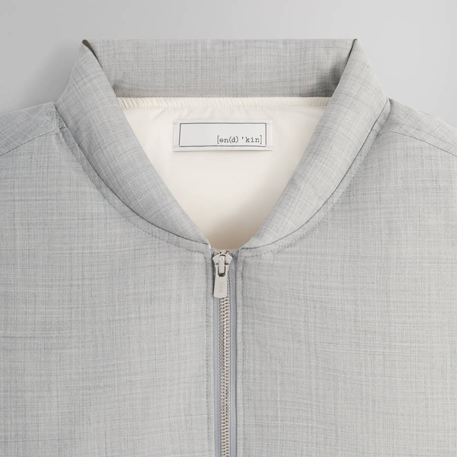 Light Grey Men Kith And Kin Liam Puffed Bomber Jackets | 4637-QMTWC