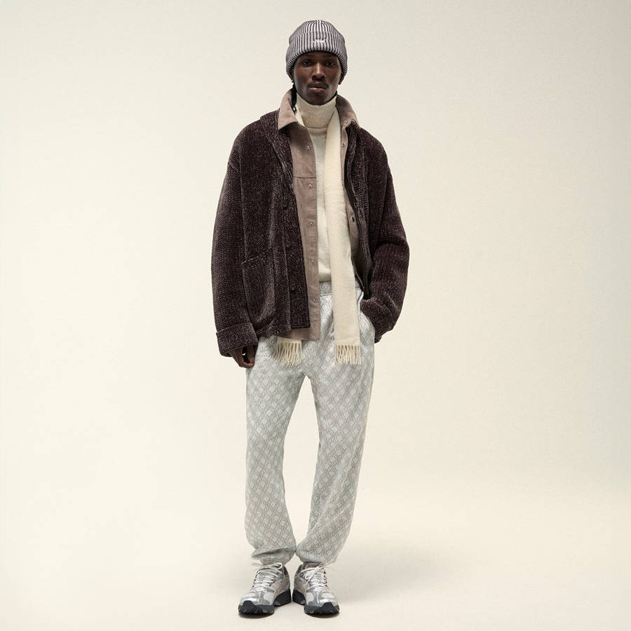 Light Grey Men Kith Bonded Fleece Nelson Sweat Pants | 8732-AIEZD