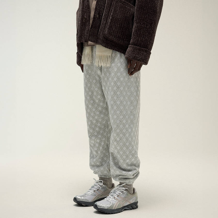 Light Grey Men Kith Bonded Fleece Nelson Sweat Pants | 8732-AIEZD