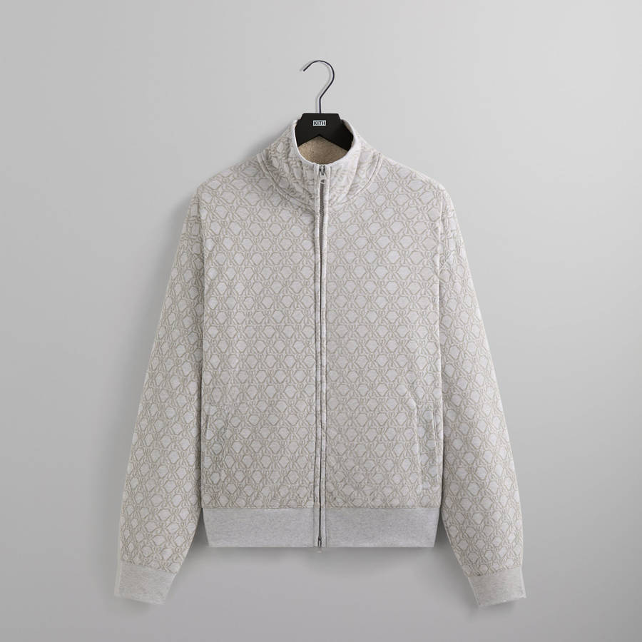 Light Grey Men Kith Bonded Fleece Wyona Full Zip Jackets | 1256-KNORX