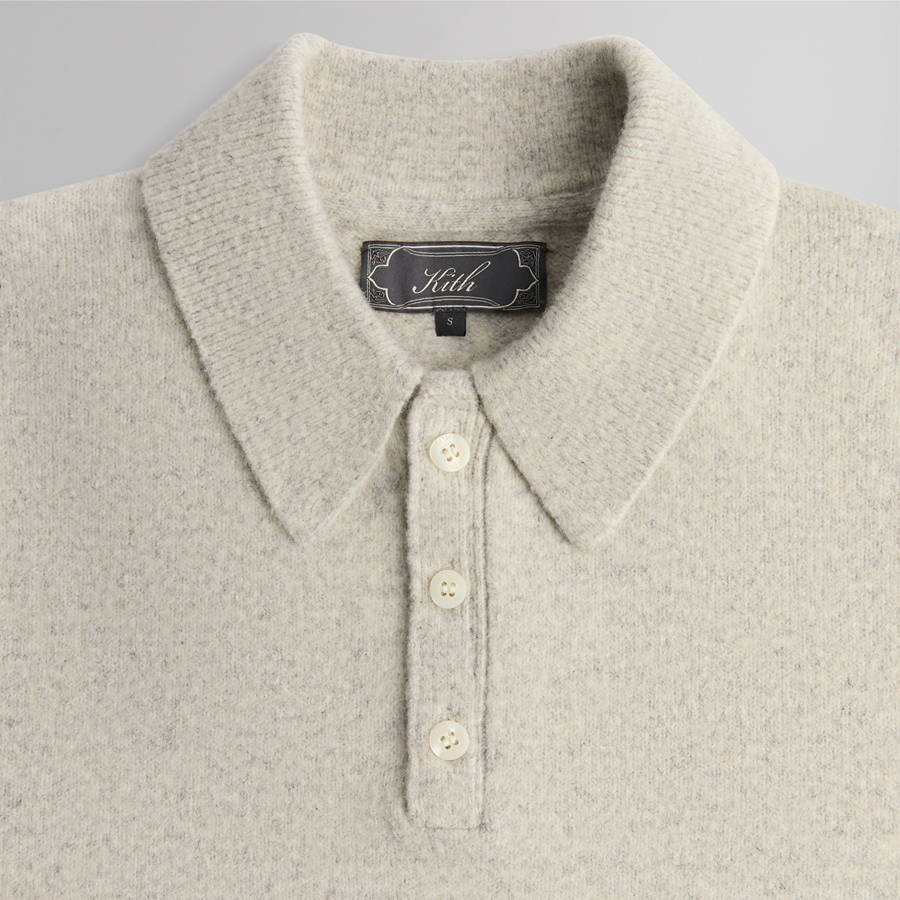 Light Grey Men Kith Boucle Harmon Rugby Pullover Sweater Shirts | 2948-CGXFA