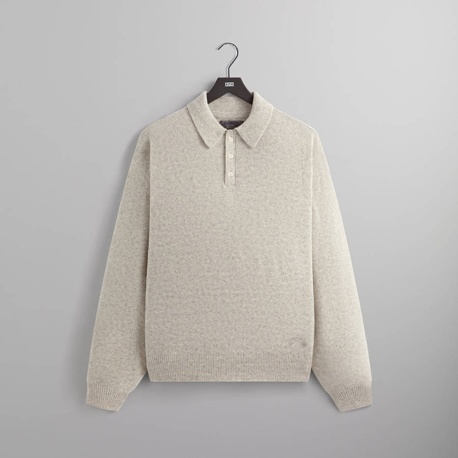 Light Grey Men Kith Boucle Harmon Rugby Pullover Sweater Shirts | 2948-CGXFA