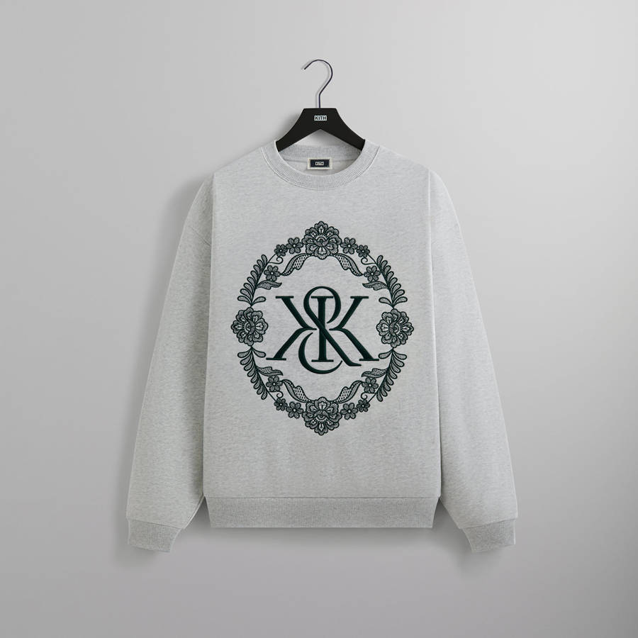 Light Grey Men Kith Floral Lace Nelson Crewneck Sweatshirts | 9462-QTYUD