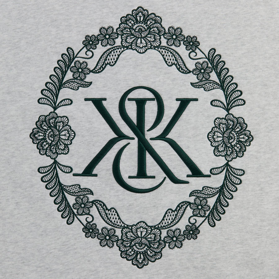 Light Grey Men Kith Floral Lace Nelson Crewneck Sweatshirts | 9462-QTYUD