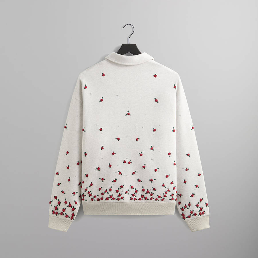 Light Grey Men Kith Floral Ombre Nelson Collared Pullover Sweatshirts | 6059-UCKPS