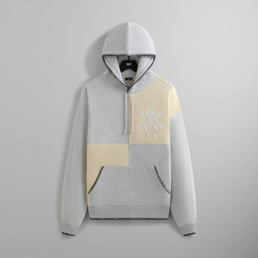 Light Grey Men Kith Panelled Nelson Hoodie | 5071-BTDUS