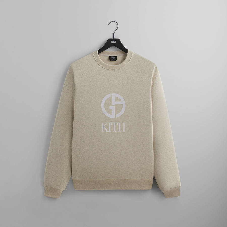 Light Grey Men Kith and Giorgio Armani Nelson Crewneck Sweatshirts | 3189-WDVYB