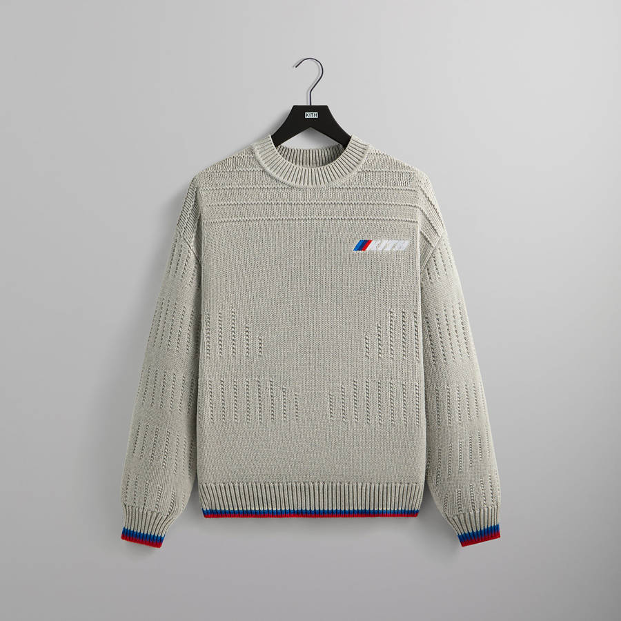 Light Grey Men Kith for BMW Sven Crewneck Sweater Sweatshirts | 2183-JRGBH
