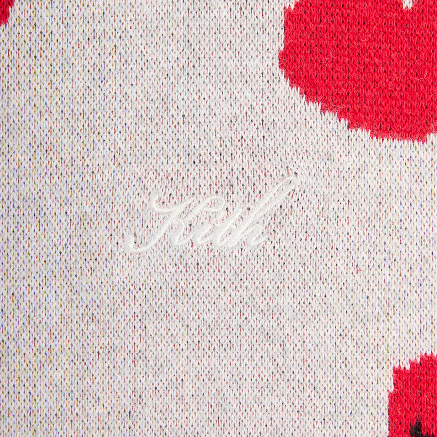 Light Grey Men Kith for Sesame Street Elmo Intarsia Crewneck Sweater Sweatshirts | 0654-BCJWR