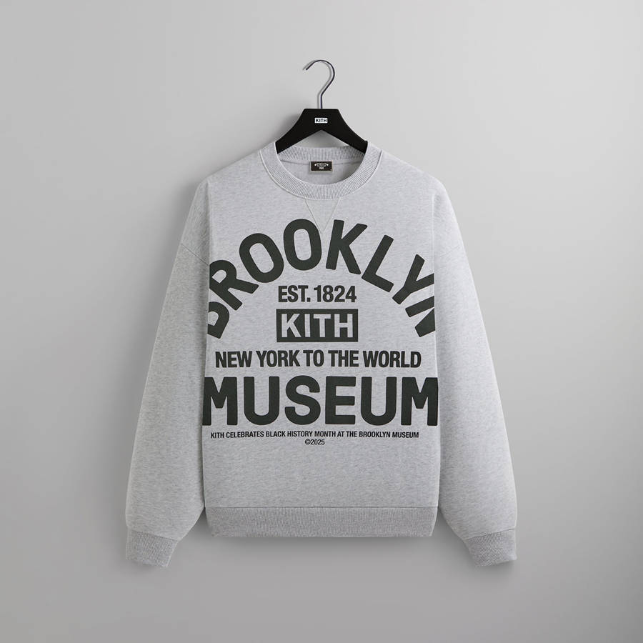 Light Grey Men Kith for the Brooklyn Museum Collegiate Nelson Crewneck Sweatshirts | 3694-YHSNG