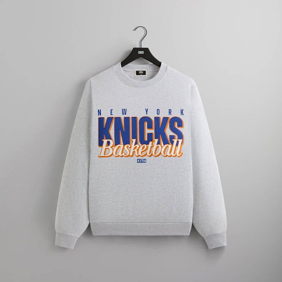 Light Grey Men Kith for the New York Knicks Classic Vintage Nelson Crewneck Sweatshirts | 6073-GUVKW