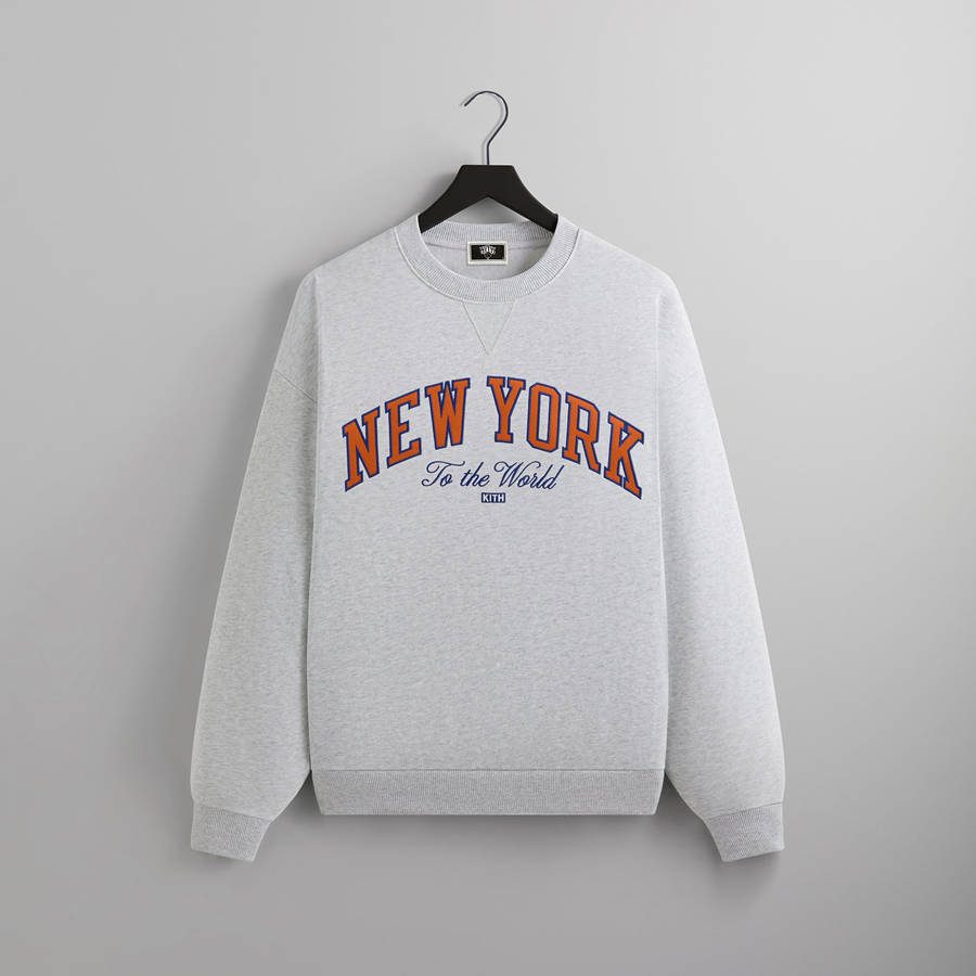 Light Grey Men Kith for the New York Knicks Vintage Nelson Crewneck Sweatshirts | 4195-VGZSA
