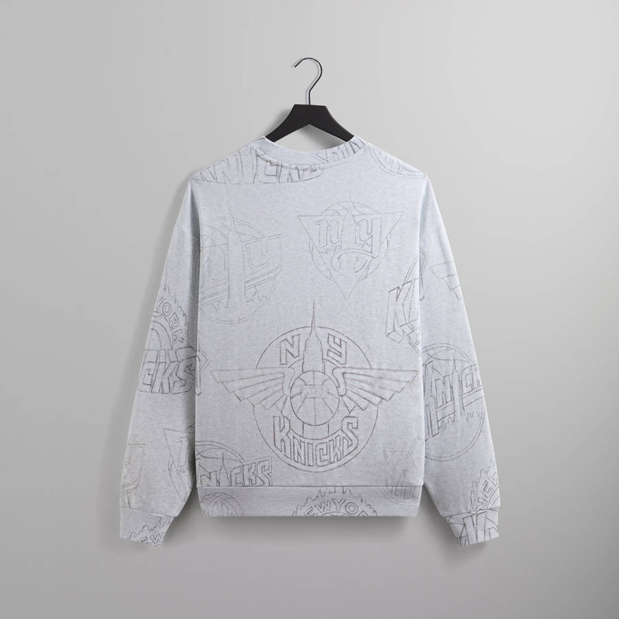 Light Grey Men Kith for the New York Knicks Sketched Vintage Nelson Crewneck Sweatshirts | 3246-ZVFNM