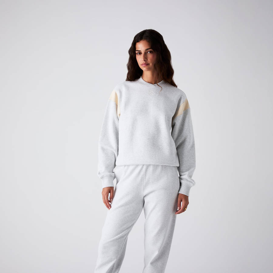 Light Grey Women Kith Asher II Crest Crewneck Sweaters | 4356-WUGIM
