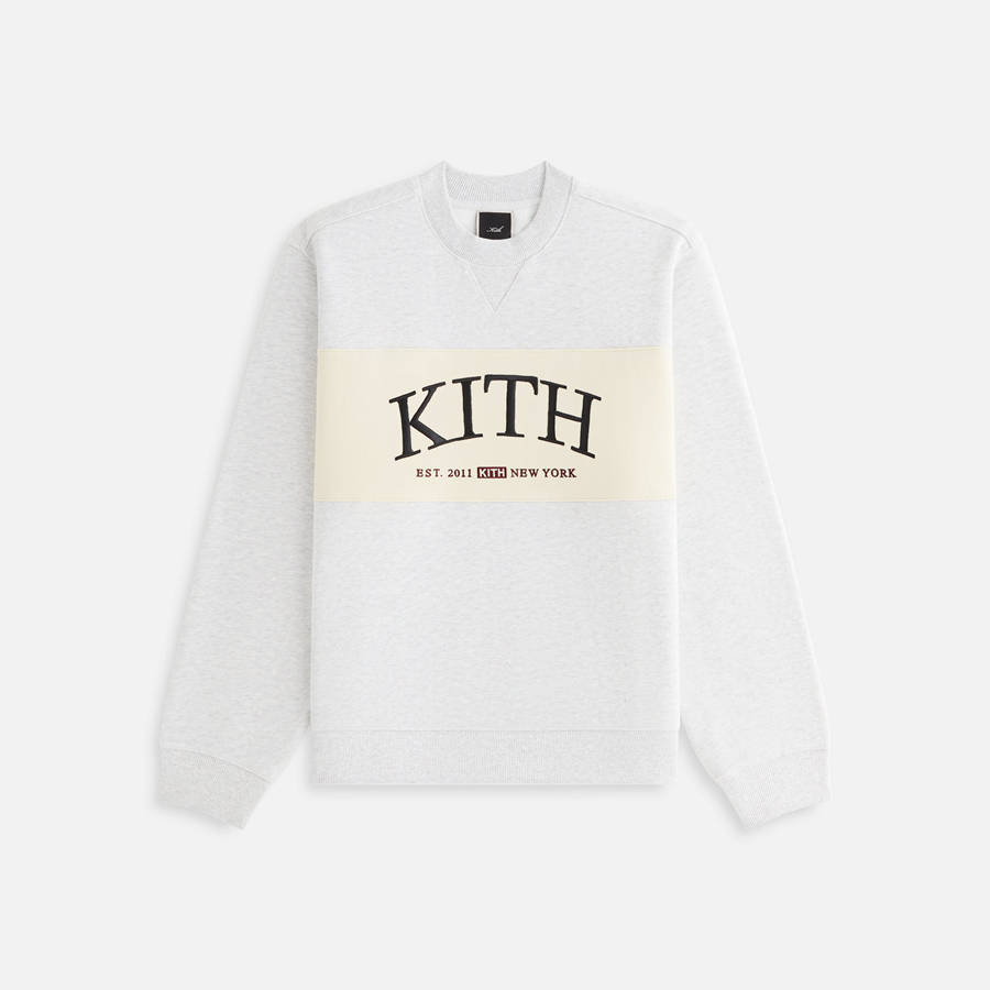 Light Grey Women Kith Ashwin Panelled Crewneck Sweaters | 8136-RMBKC