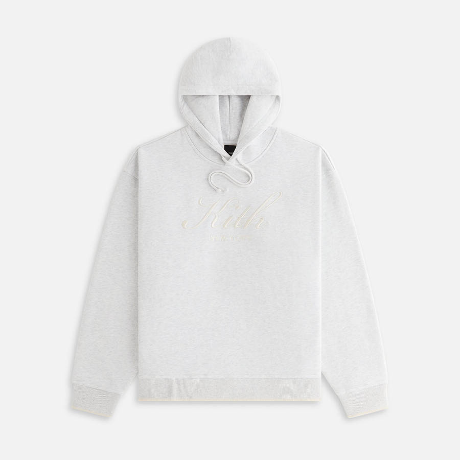 Light Grey Women Kith Maverick Script Hoodie Sweatshirts | 2176-UAIRB