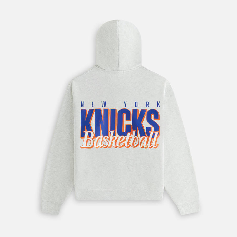 Light Grey Women Kith for the New York Knicks Maverick Hoodie | 0983-MFINZ