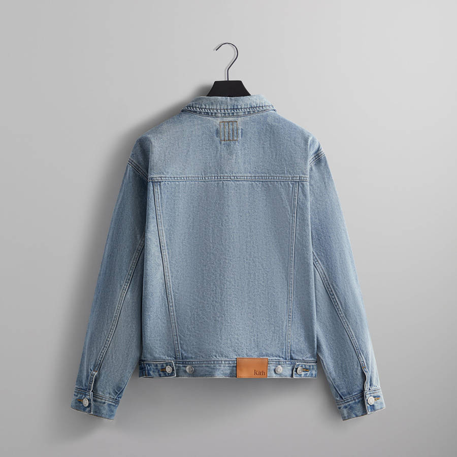 Light Indigo Men Kith Centre Denim Jackets | 6281-NWRQX