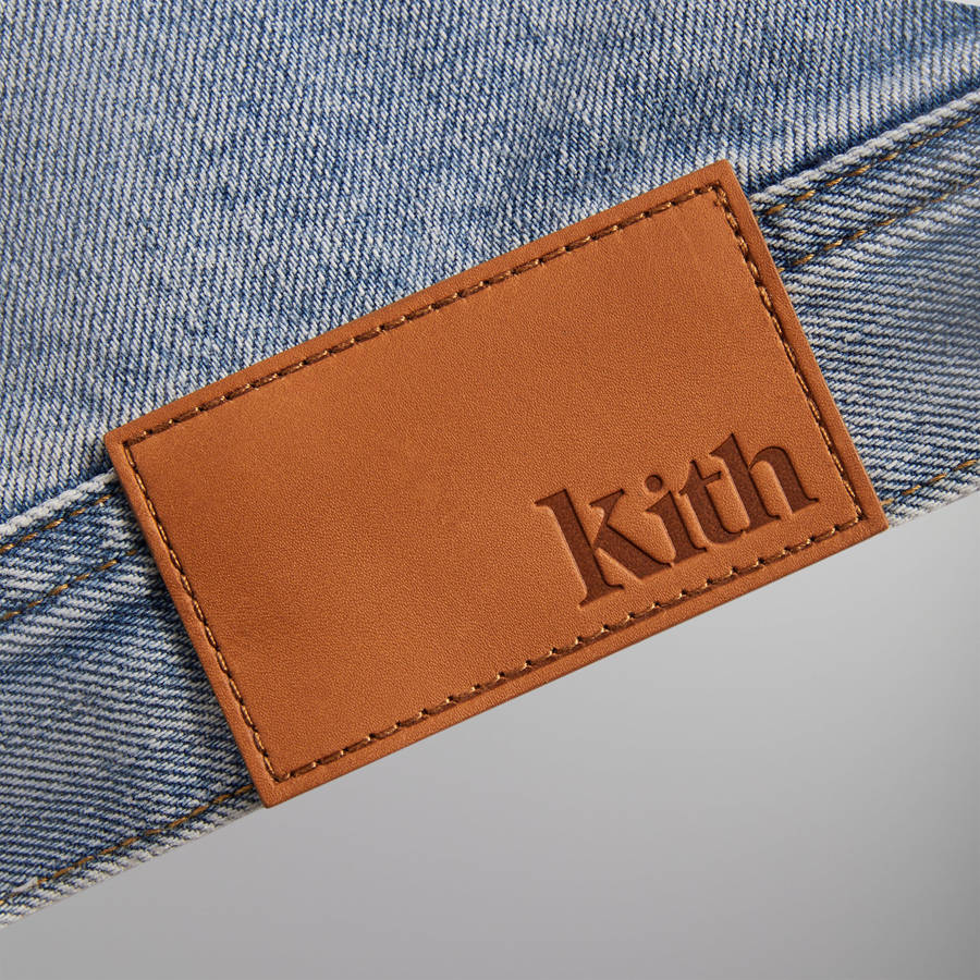 Light Indigo Men Kith Centre Denim Jackets | 6281-NWRQX