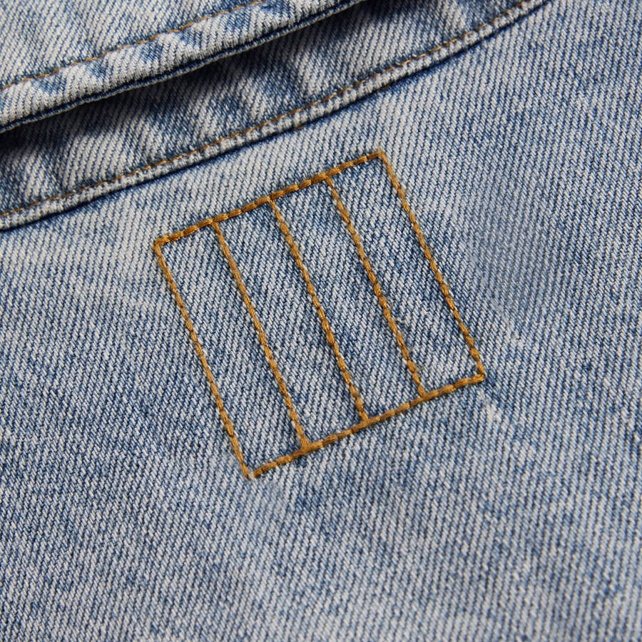 Light Indigo Men Kith Centre Denim Jackets | 6281-NWRQX
