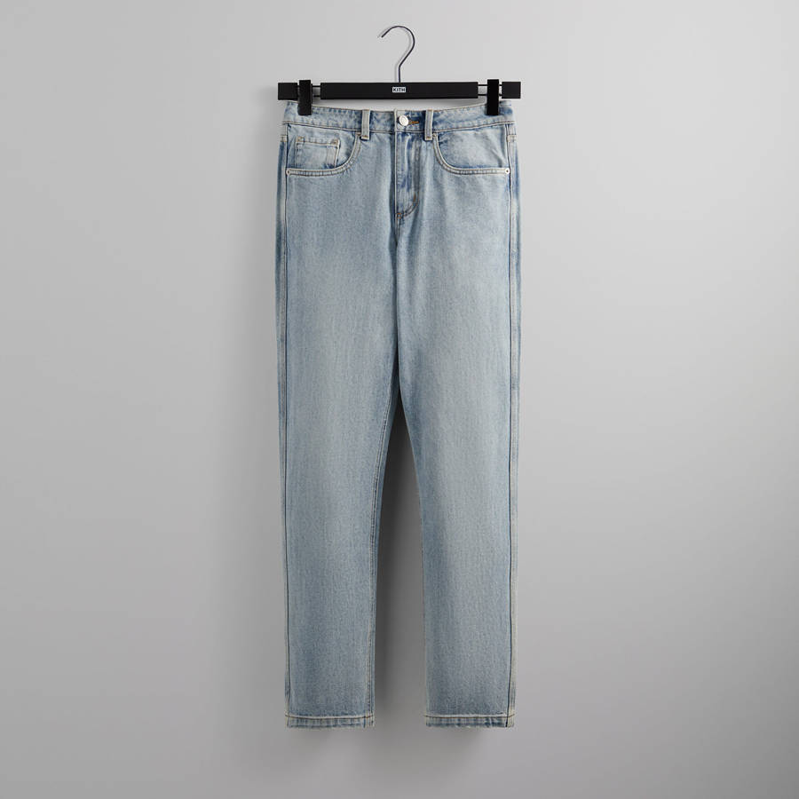 Light Indigo Men Kith Centre Straight Jeans | 3267-IMJNS