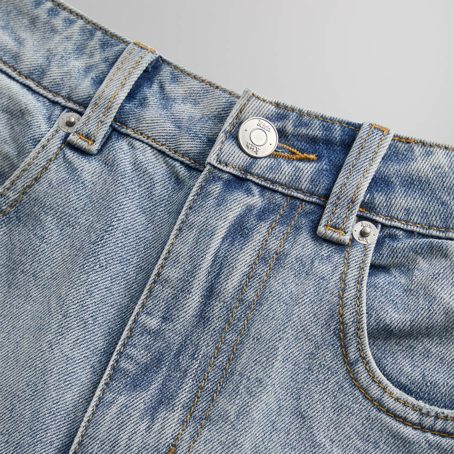 Light Indigo Men Kith Centre Straight Pants | 7031-GPALM