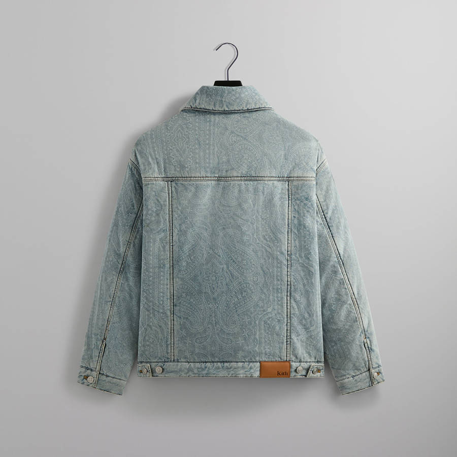 Light Indigo Men Kith Puffed Jase Paisley Denim Puffers | 6970-QGRLC