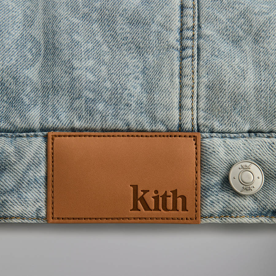 Light Indigo Men Kith Puffed Jase Paisley Denim Puffers | 6970-QGRLC