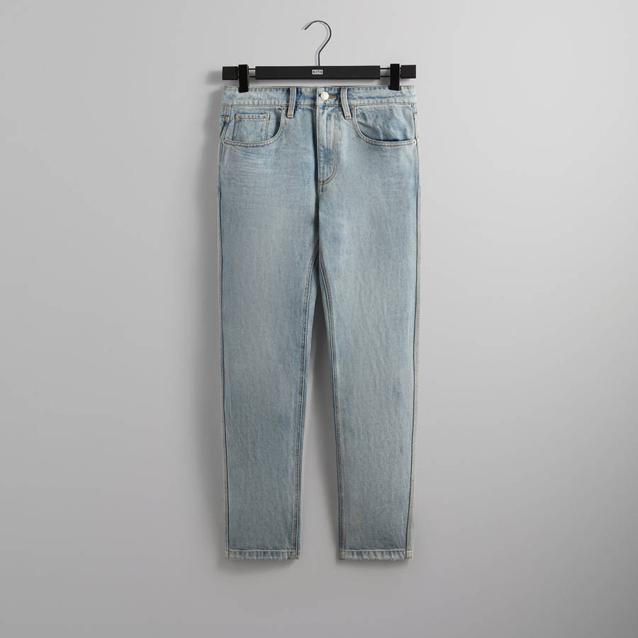 Light Indigo Men Kith Varick Taper Jeans | 7426-FJMYQ