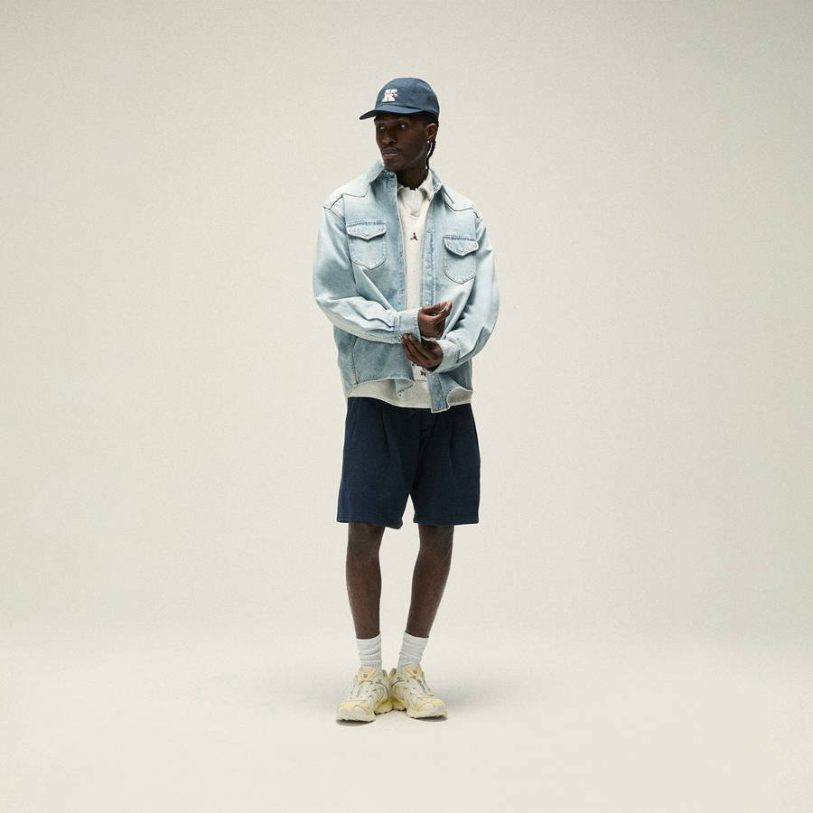 Light Indigo Men Kith Webster Denim Shirts | 7189-XQIYE