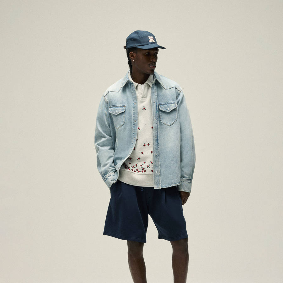 Light Indigo Men Kith Webster Denim Shirts | 7189-XQIYE