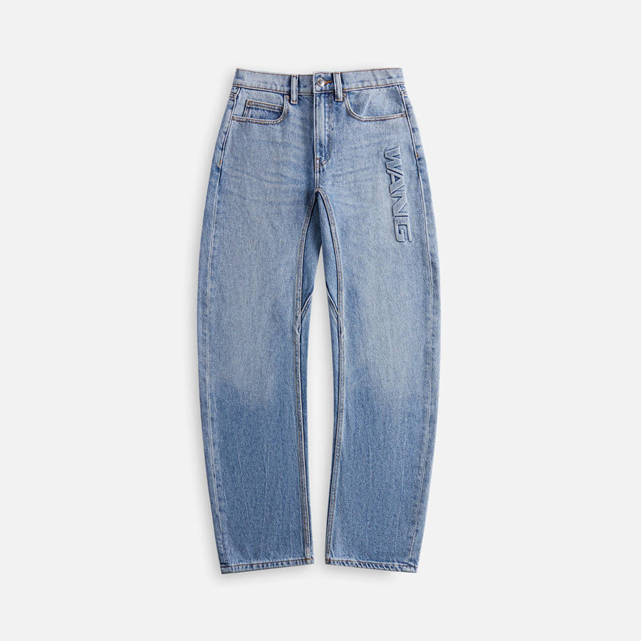 Light Indigo Women Kith T by Alexander Wang Mid Rise Bowed Gusset Jeans | 8726-MTGUB