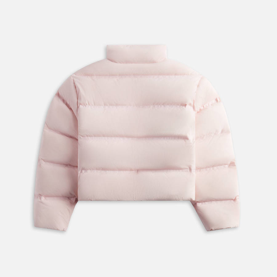 Light Pink Women Kith Alexander Wang Jacquard Channel Cropped with Reflective Logo Puffers | 9087-BPJTL