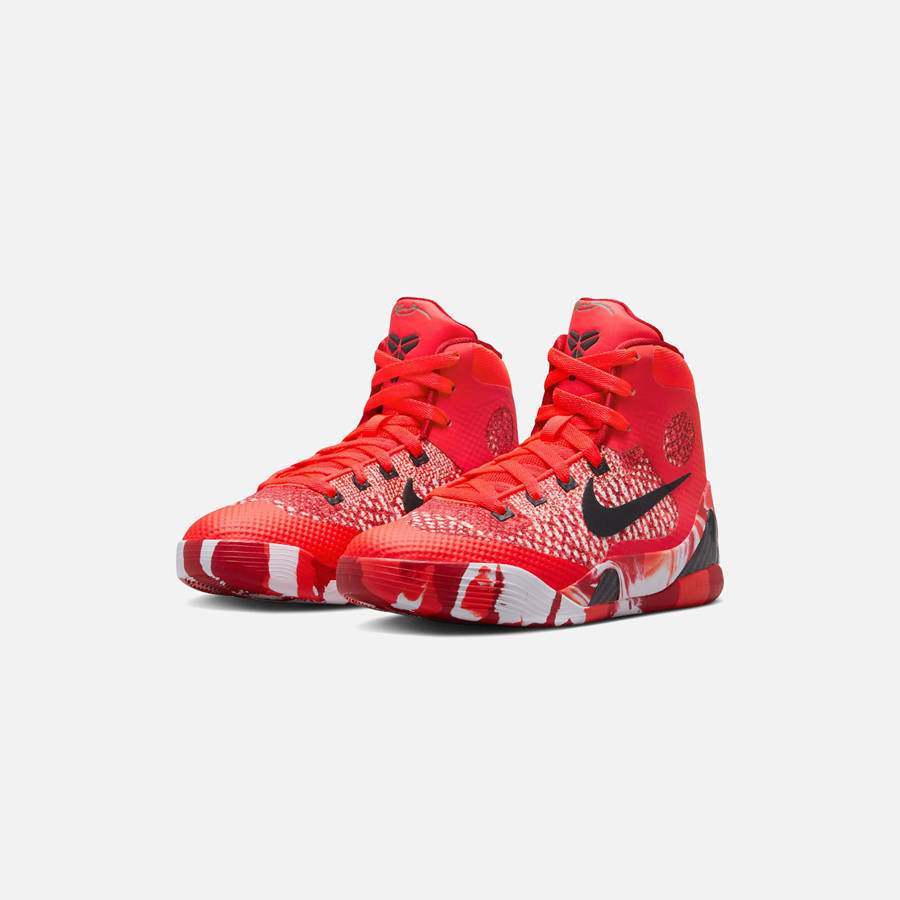 Light Red / Black / White Kids' Kith Nike GS Kobe 9 Elite Protro Sneakers | 9370-GULAX