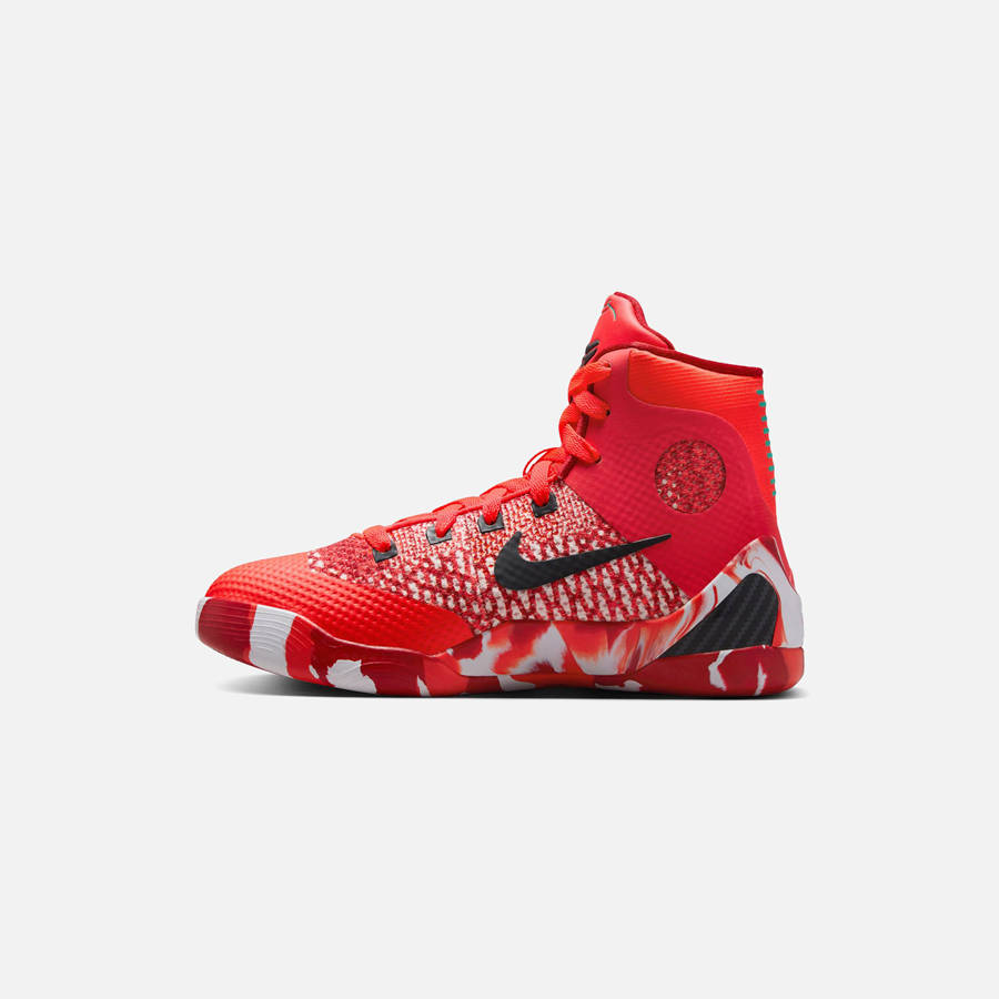 Light Red / Black / White Kids' Kith Nike GS Kobe 9 Elite Protro Sneakers | 9370-GULAX