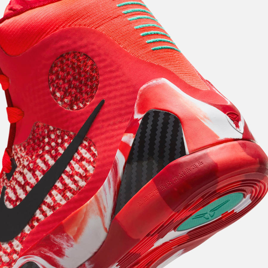 Light Red / Black / White Kids' Kith Nike GS Kobe 9 Elite Protro Sneakers | 9370-GULAX