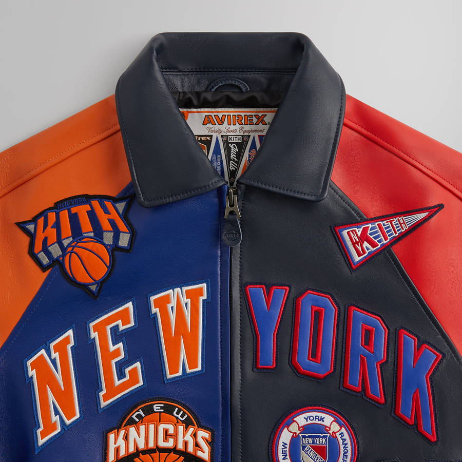 Multicolor Men Kith and AVIREX for Madison Square Garden Sports Icon Jackets | 0178-XZYIF