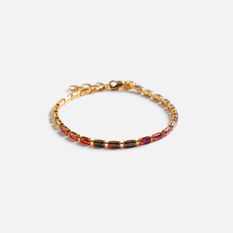 Multicolor Women Kith Crystal Haze Mini Baguette Chakra Bracelet Jewelry | 2850-HMZYU