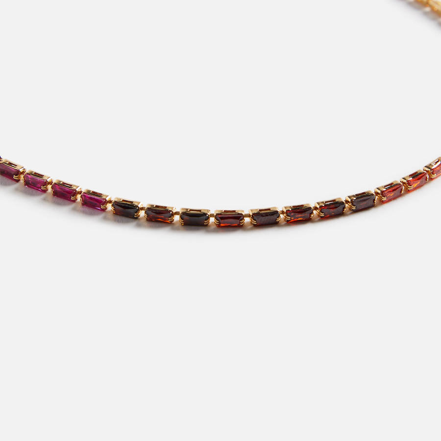 Multicolor Women Kith Crystal Haze Mini Baguette Chakra Choker Jewelry | 9632-FIHSW