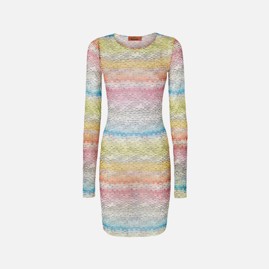 Multicolor Women Kith Missoni Long Sleeve T Shirt Dress | 5906-PCTUM