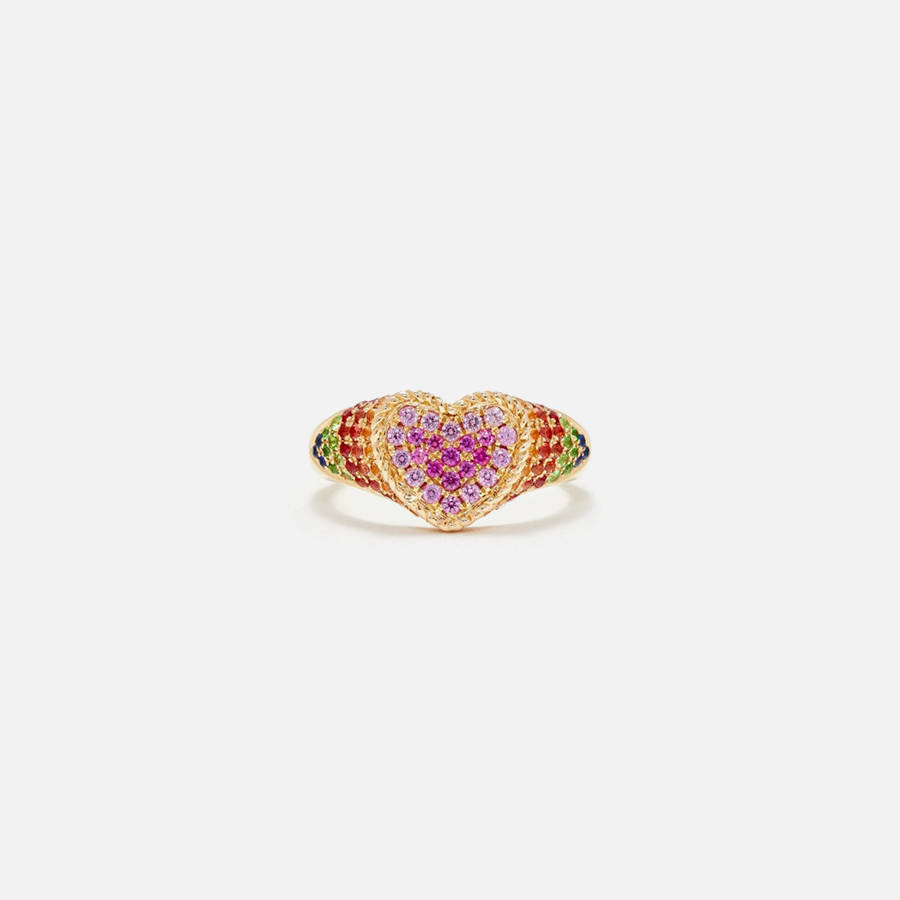 Multicolor Women Kith Yvonne Leon Baby Chevalier Coeur Rainbow Ring Jewelry | 8924-GNOHQ