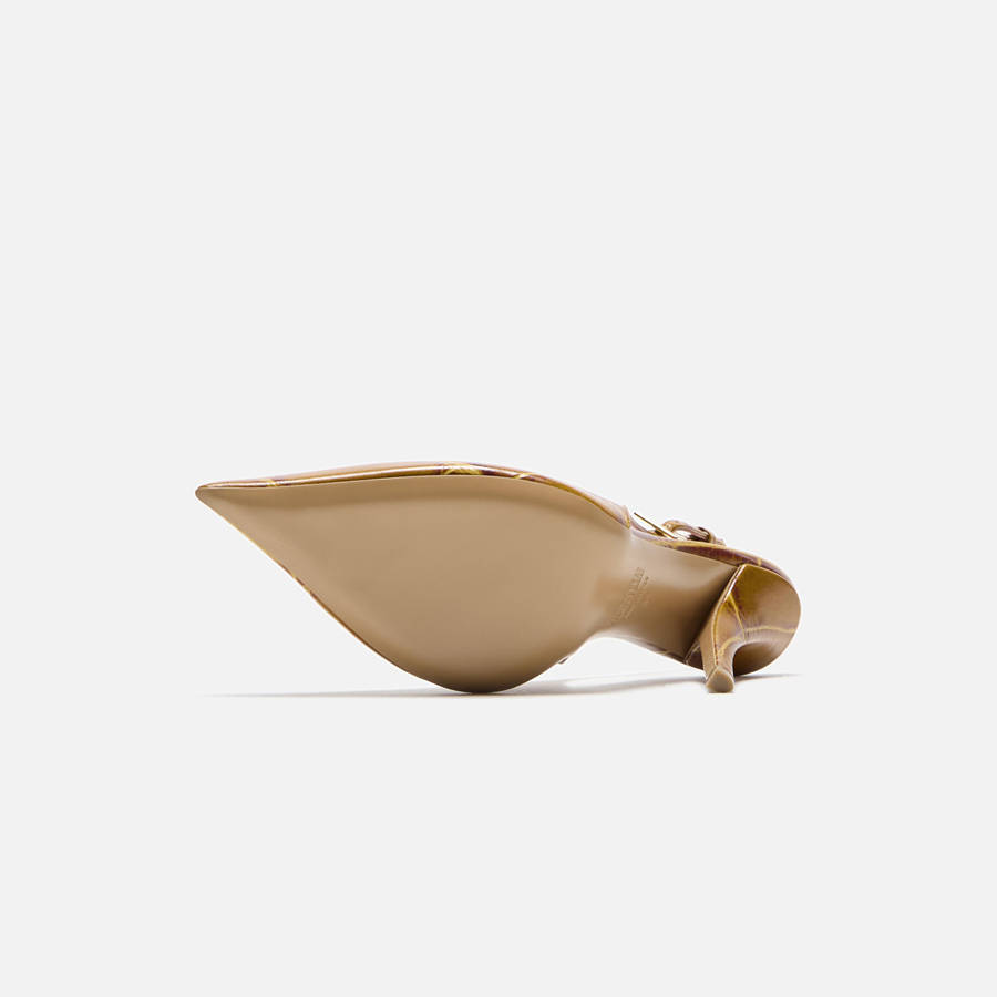 Mustard Women Kith Paris Texas Jessica Slingback 105 Heels | 6108-VQLOP