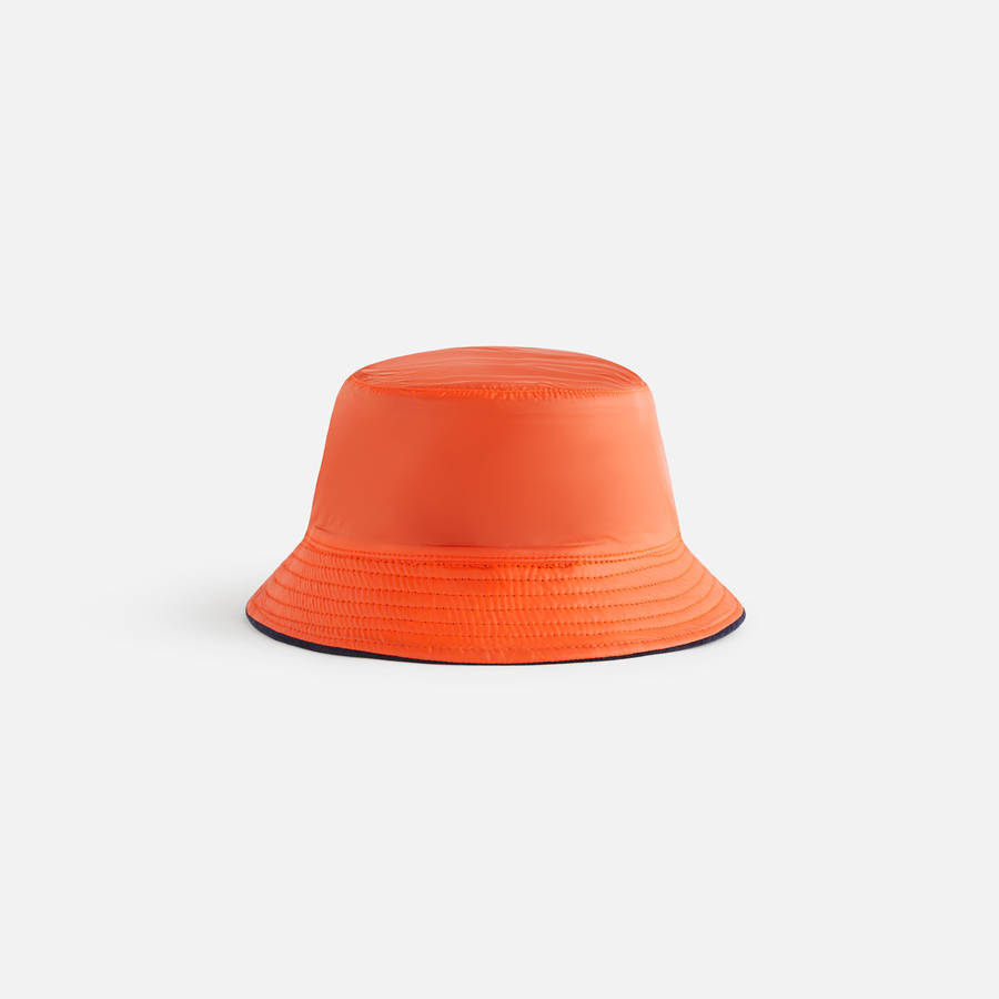 Navy Kids' Kith Chenille Reversible Bucket Hat Headwear | 2954-PCGWK