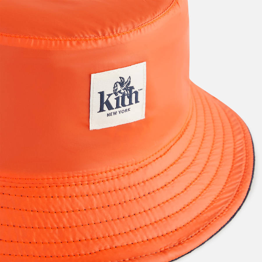 Navy Kids' Kith Chenille Reversible Bucket Hat Headwear | 2954-PCGWK