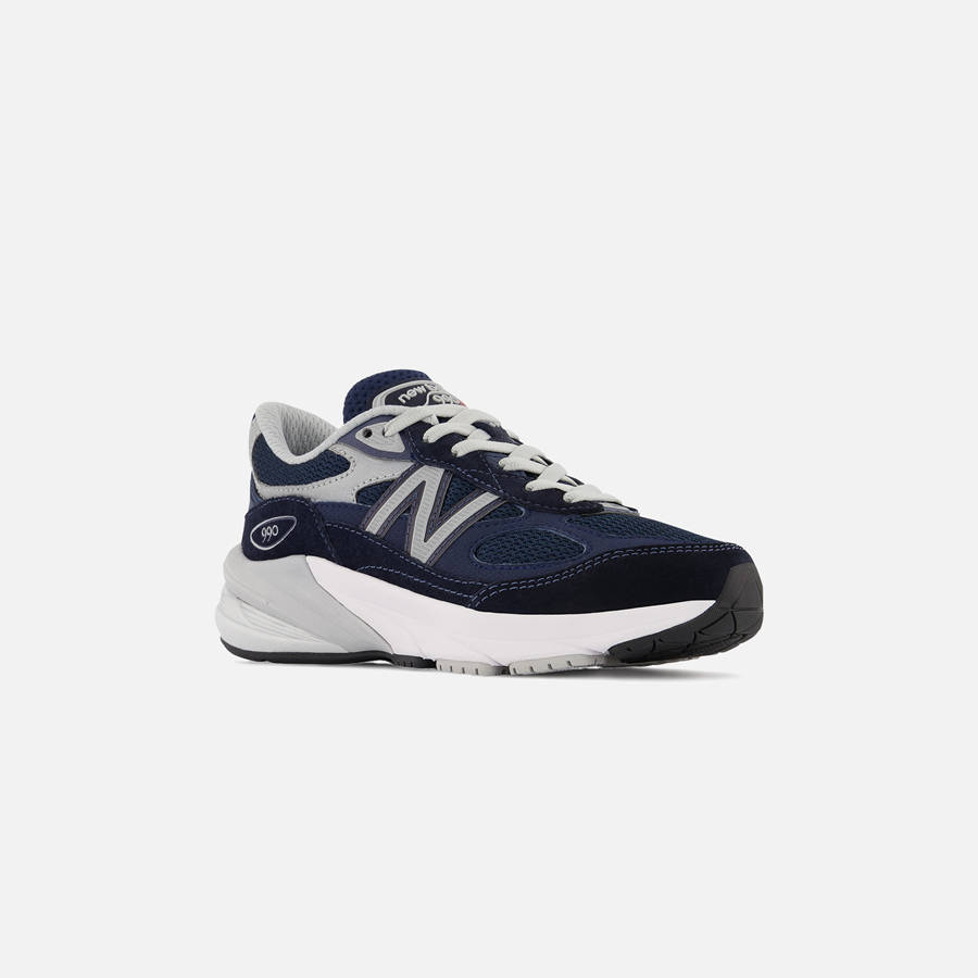 Navy Kids' Kith New Balance Pre-School Made in USA 990v6 Sneakers | 3841-VRETD