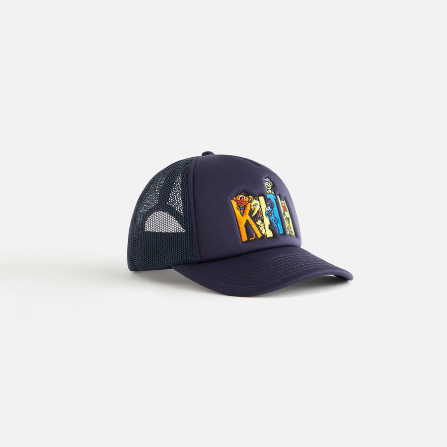 Navy Kids' Kith for Sesame Street Trucker Hat Headwear | 2783-TKXDV